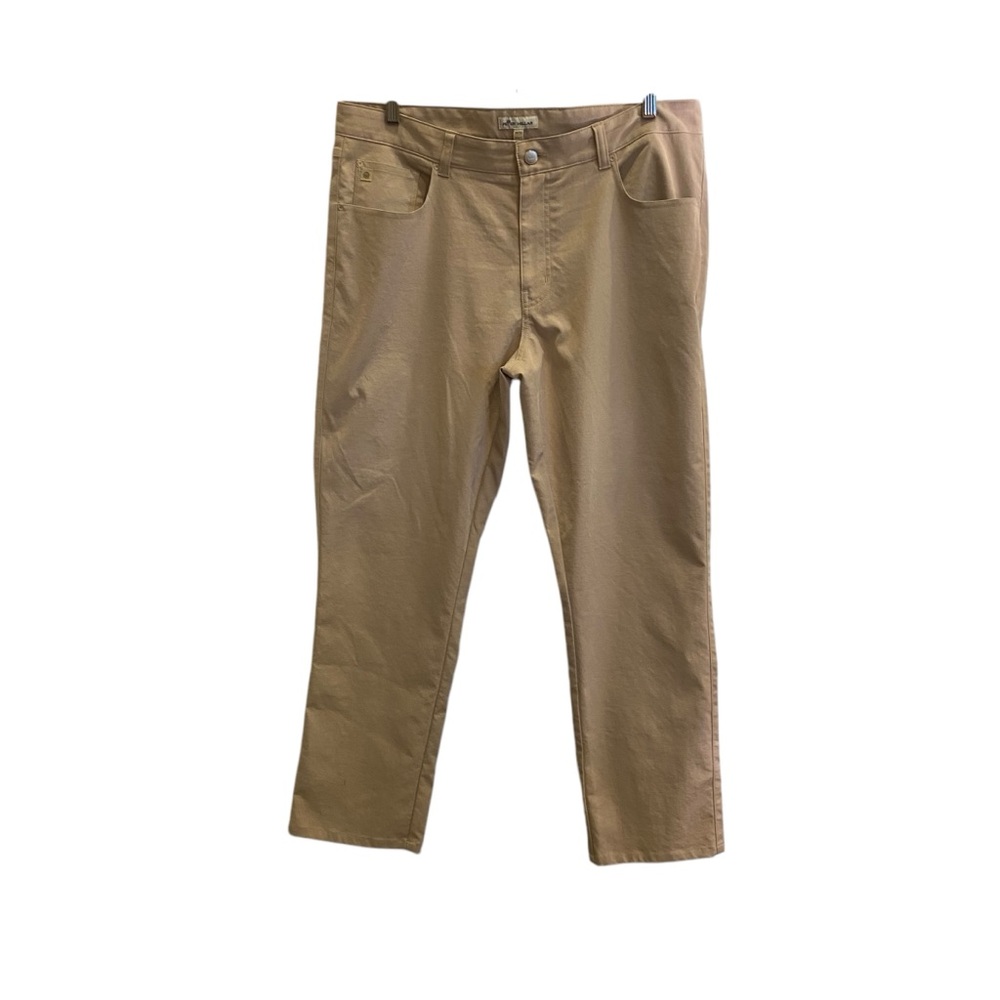 Men’s Peter Millar Signature Sateen Five-Pocket Pant Tan/Khaki Sz 36/32